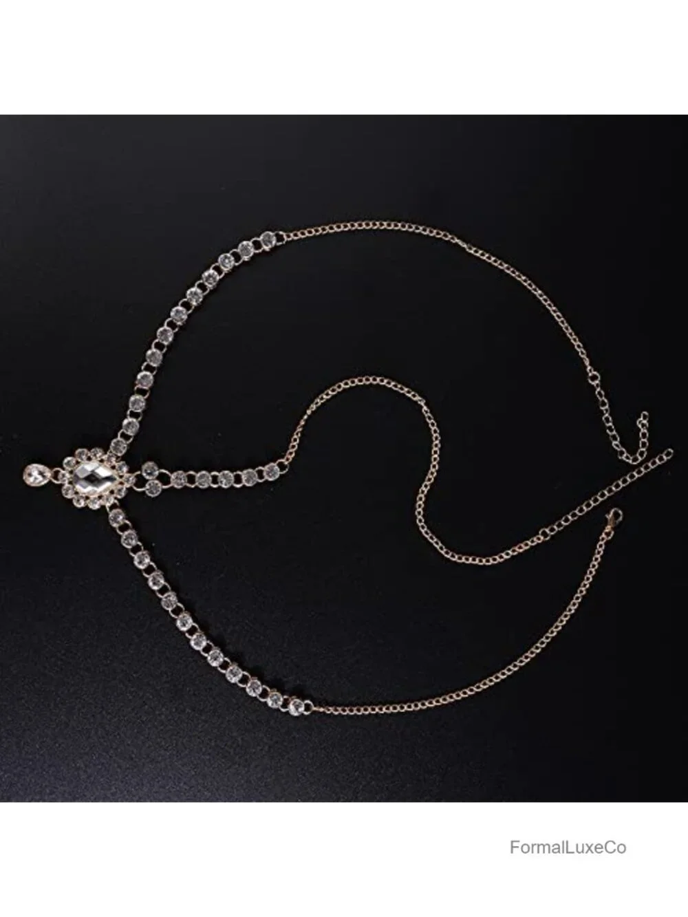 Boho Rhinestone Head Chain Crystal Bridal Hair Piece Wedding Hair Accessory